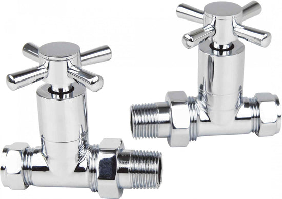 Cross Head Rad Valve Straight Pair – Cross Head Rad Valve Straight (Pair) | Luxury Bathroom & Radiator Collection by HomeRangeDirect