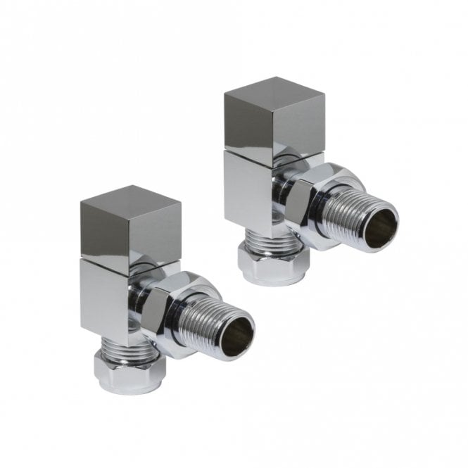 Cube Angled Valve Pair – Cube Angled Valve (Pair) | Luxury Bathroom & Radiator Collection by HomeRangeDirect