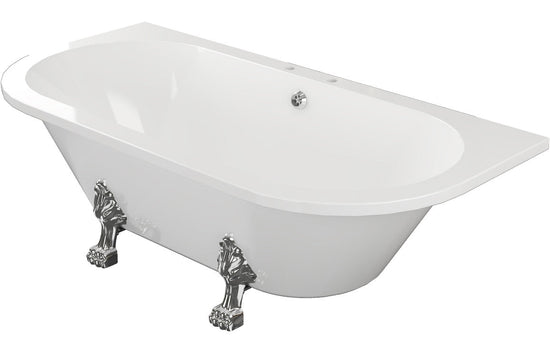 Aura Freestanding Back To Wall Bath 1700x800x600mm (2TH) with Feet