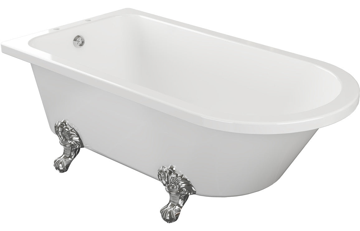 Aura Freestanding Corner Bath 1500x750x650mm (2TH) with Feet