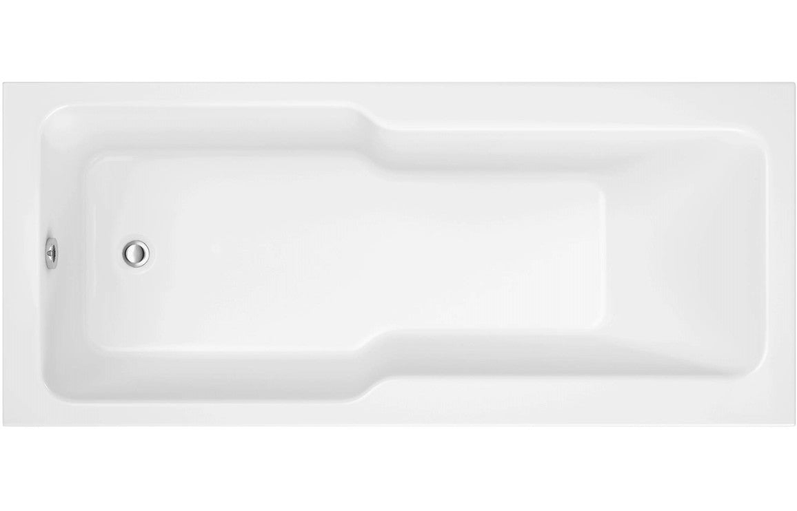 Aura Straight “C” Shower Bath 1700x750x550mm with Legs