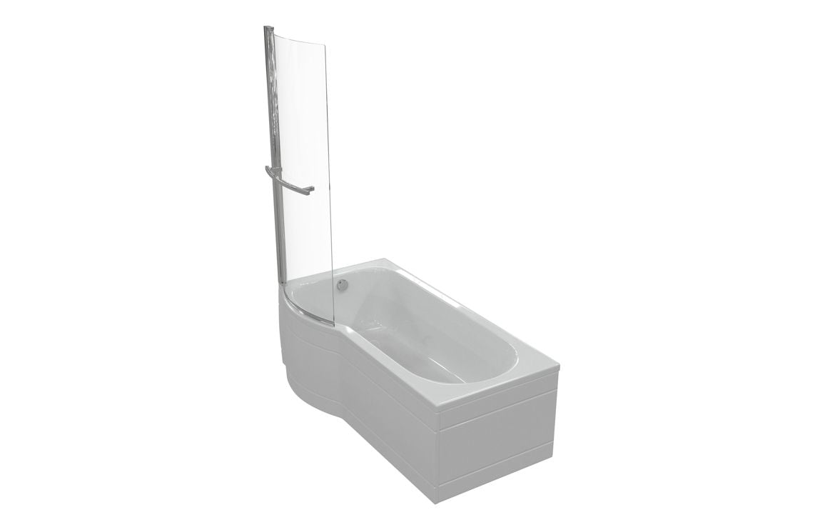 Aura P-Shape Shower Bath Panel & Screen 1700x700-850x410mm
