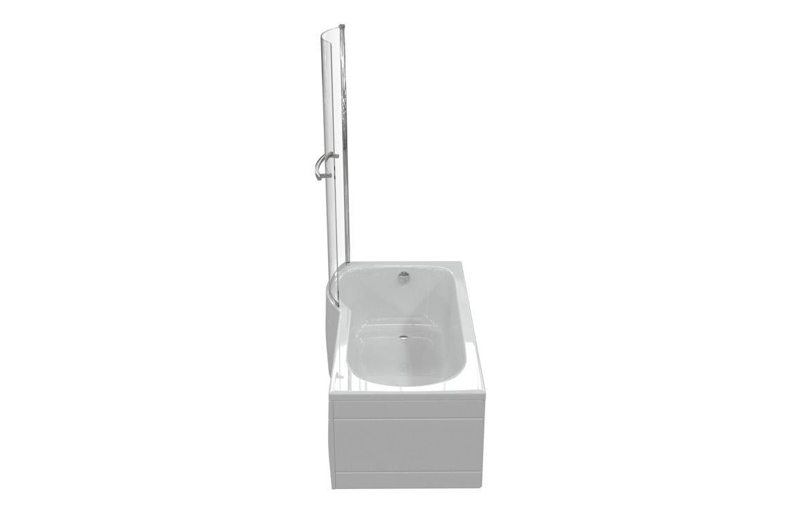 Aura P-Shape Shower Bath Panel & Screen 1700x700-850x410mm