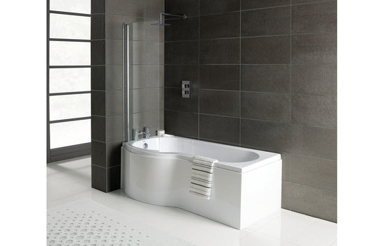 Aura P-Shape Shower Bath Panel & Screen 1700x700-850x410mm
