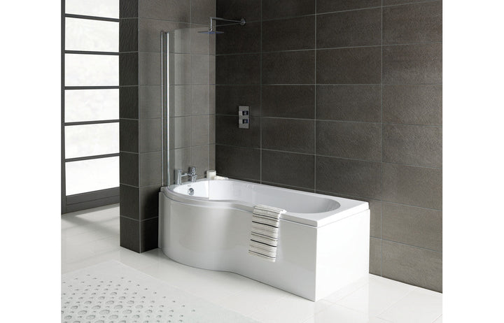 Aura P-Shape Shower Bath Panel & Screen 1700x700-850x410mm