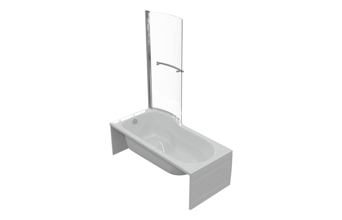 Aura P-Shape Shower Bath Panel & Screen 1700x700-850x410mm