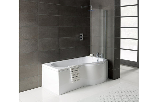Aura P-Shape Shower Bath Panel & Screen 1700x700-850x410mm