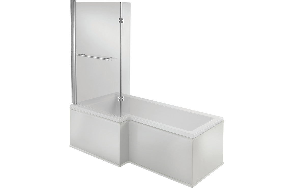 Aura L-Shape Shower Bath Pack 1700x850x560mm