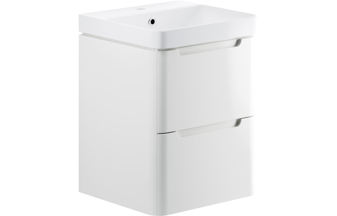 HRD 500mm 2 Drawer Wall Hung Cloakroom Basin Unit