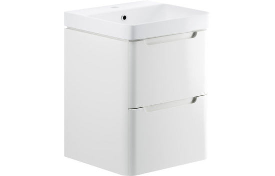 HRD 500mm 2 Drawer Wall Hung Cloakroom Basin Unit