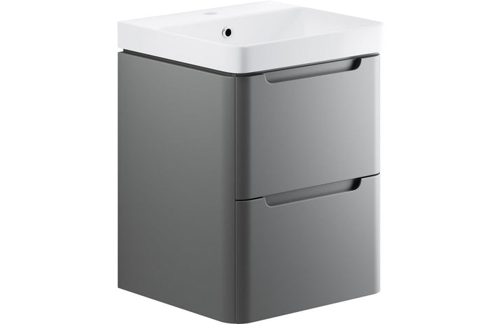 HRD 500mm 2 Drawer Wall Hung Cloakroom Basin Unit