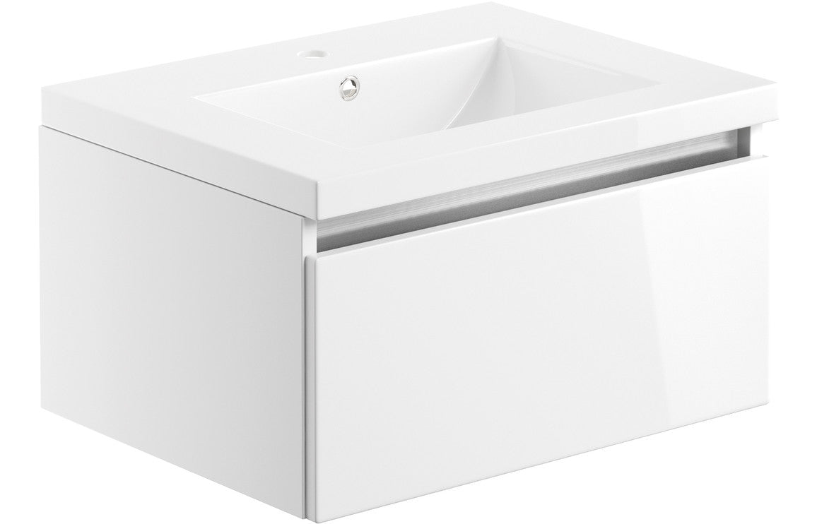 HRD 615mm 1 Drawer Wall Hung Basin Unit & Basin