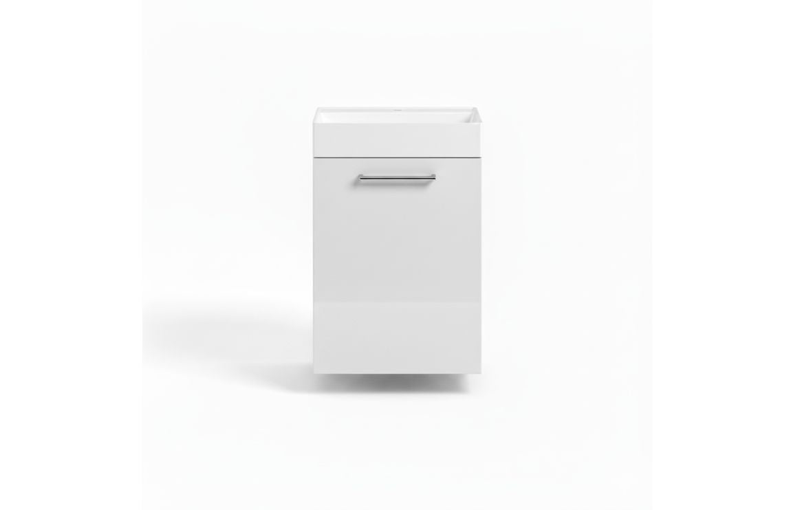 HRD 410mm Wall Hung 1 Door Basin Unit & 1TH Basin