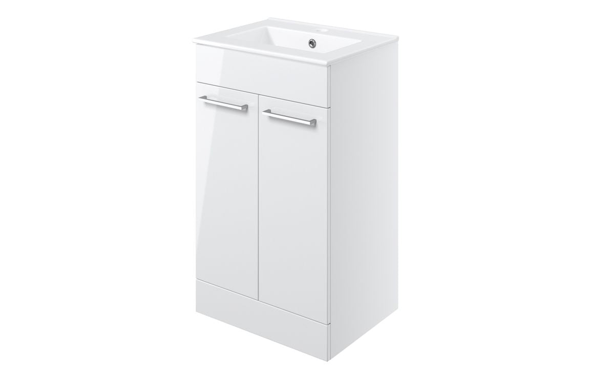 HRD 510mm Floor Standing 2 Door Basin Unit & 1TH Basin