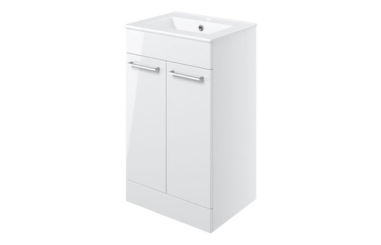 HRD 510mm Floor Standing 2 Door Basin Unit & 1TH Basin