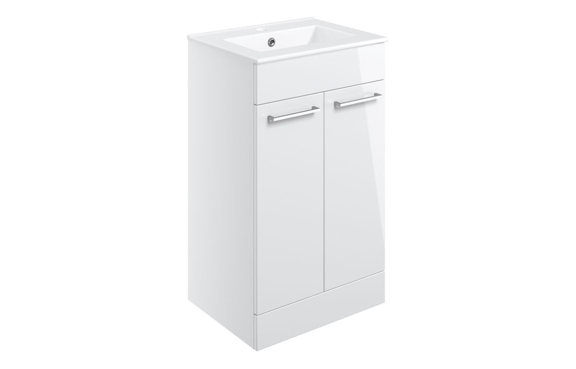 HRD 510mm Floor Standing 2 Door Basin Unit & 1TH Basin