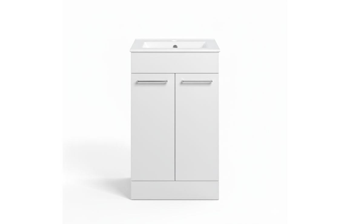 HRD 510mm Floor Standing 2 Door Basin Unit & 1TH Basin