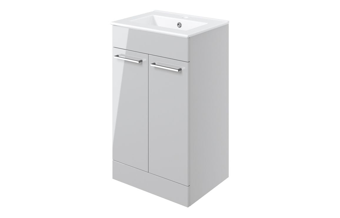 HRD 510mm Floor Standing 2 Door Basin Unit & 1TH Basin