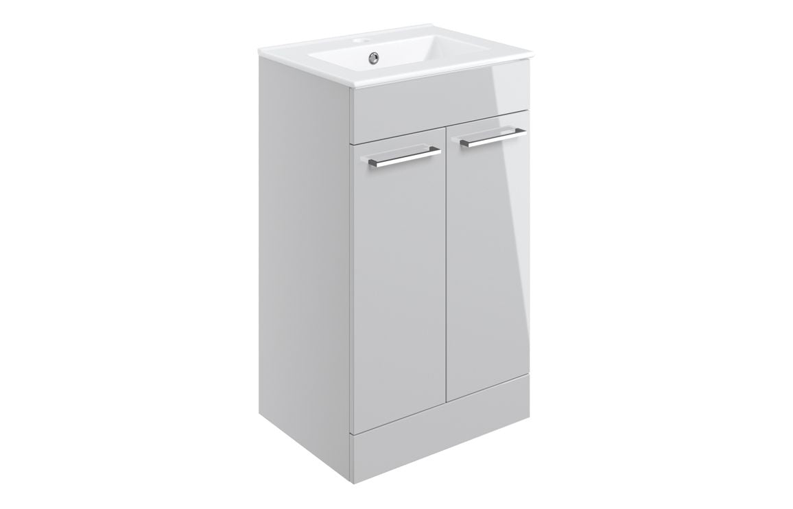 HRD 510mm Floor Standing 2 Door Basin Unit & 1TH Basin