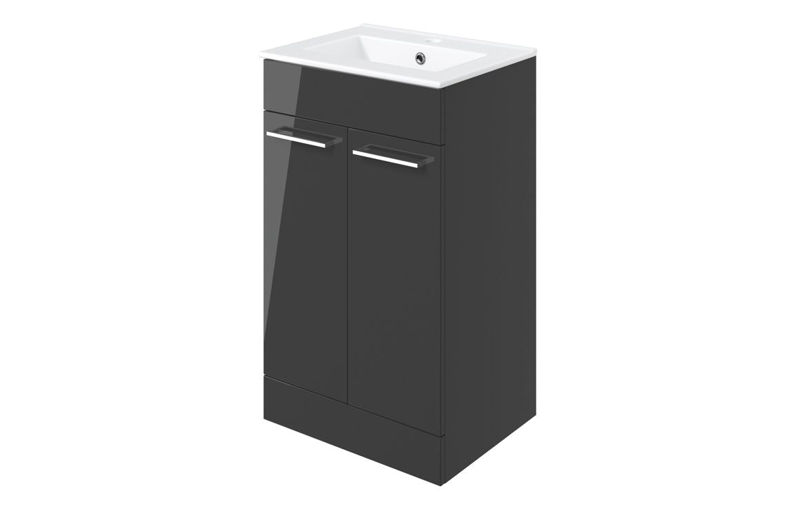 HRD 510mm Floor Standing 2 Door Basin Unit & 1TH Basin