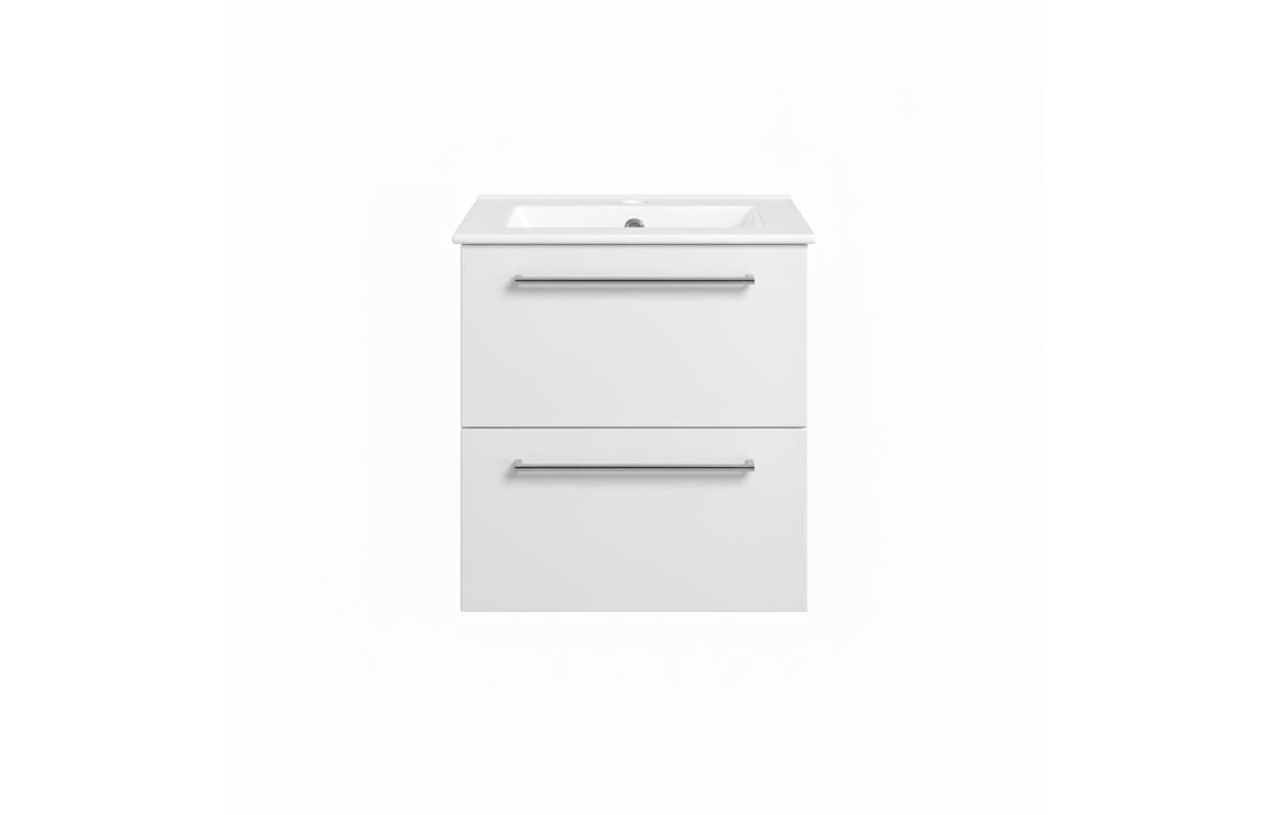 HRD 510mm Wall Hung 2 Drawer Basin Unit & 1TH Basin