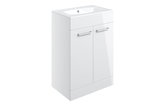 HRD 610mm Floor Standing 2 Door Basin Unit & 1TH Basin