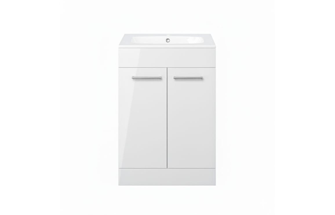 HRD 610mm Floor Standing 2 Door Basin Unit & 1TH Basin