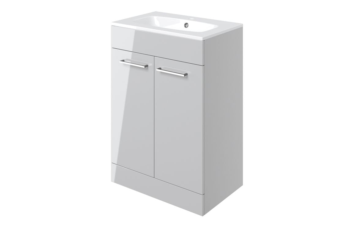 HRD 610mm Floor Standing 2 Door Basin Unit & 1TH Basin