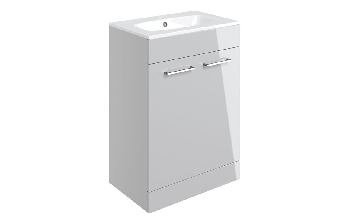HRD 610mm Floor Standing 2 Door Basin Unit & 1TH Basin