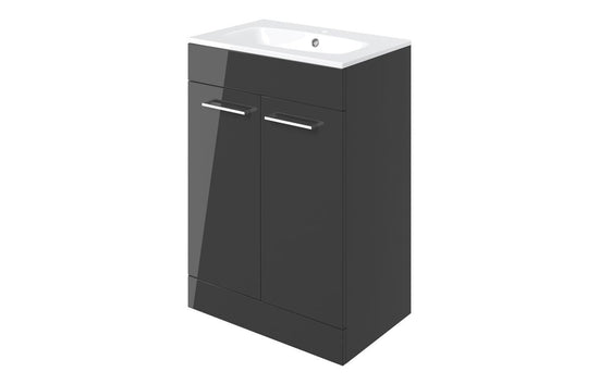 HRD 610mm Floor Standing 2 Door Basin Unit & 1TH Basin