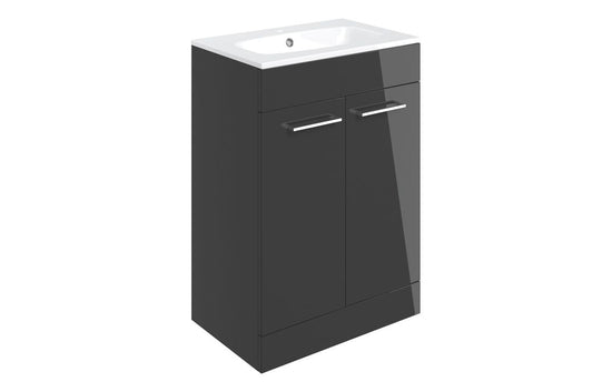 HRD 610mm Floor Standing 2 Door Basin Unit & 1TH Basin