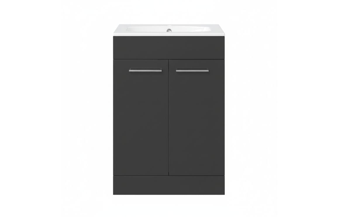 HRD 610mm Floor Standing 2 Door Basin Unit & 1TH Basin