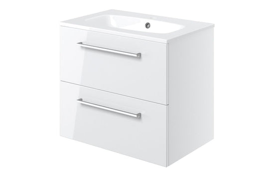 HRD 610mm Wall Hung 2 Drawer Basin Unit & 1TH Basin