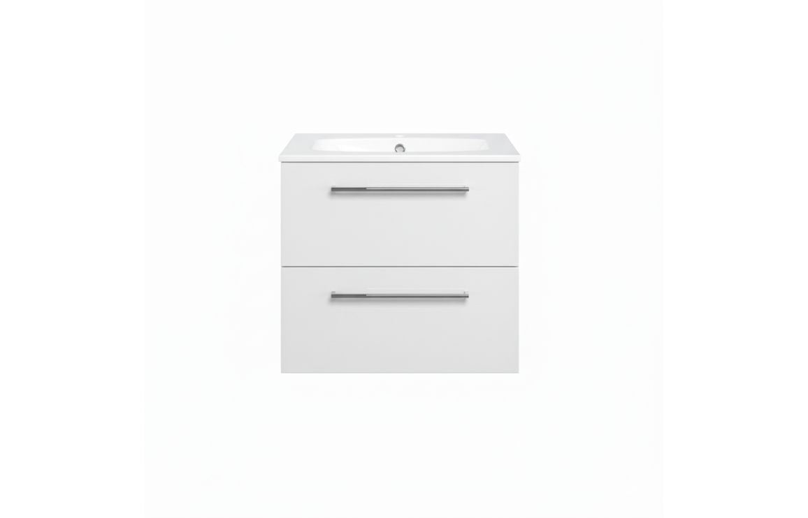 HRD 610mm Wall Hung 2 Drawer Basin Unit & 1TH Basin
