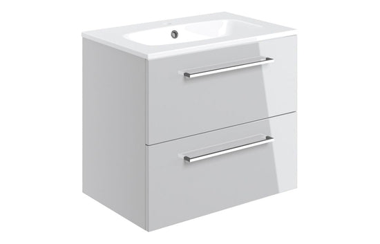HRD 610mm Wall Hung 2 Drawer Basin Unit & 1TH Basin