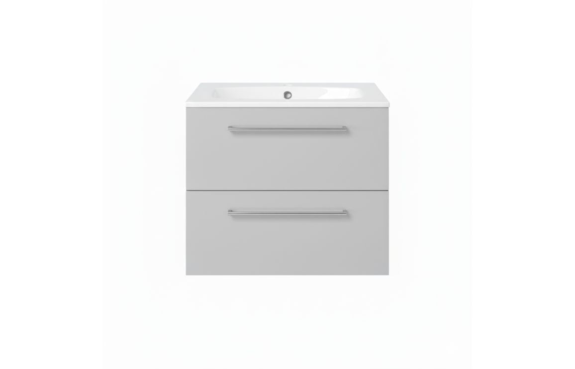 HRD 610mm Wall Hung 2 Drawer Basin Unit & 1TH Basin