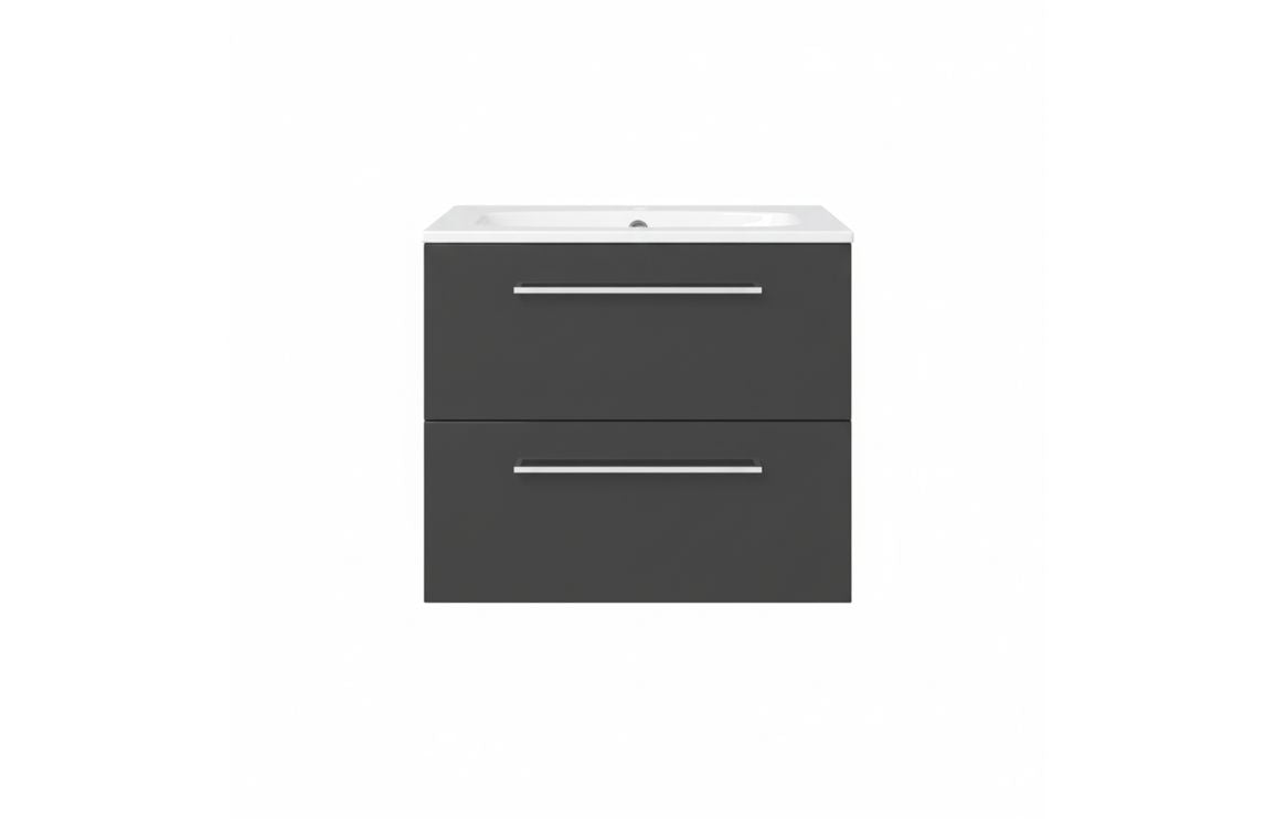 HRD 610mm Wall Hung 2 Drawer Basin Unit & 1TH Basin