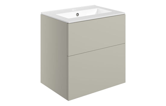 HRD 610mm Wall Hung 2 Drawer Basin Unit & 1TH Basin