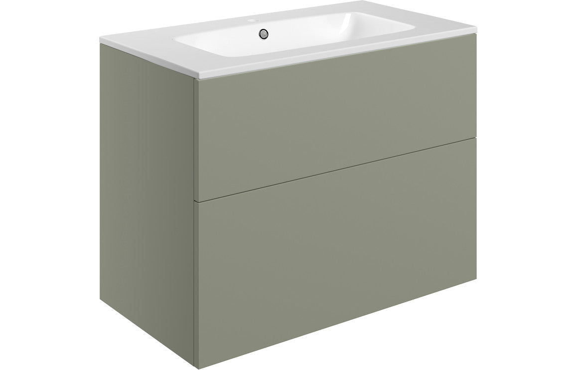 HRD 815mm Wall Hung 2 Drawer Basin Unit & 1TH Basin