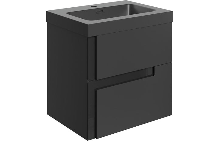 HRD 605mm Wall Hung 2 Drawer Basin Unit & 1TH Basin