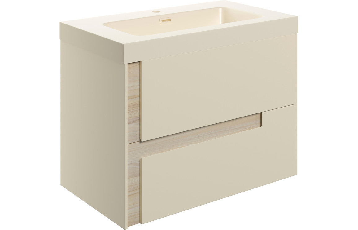 HRD 805mm Wall Hung 2 Drawer Basin Unit & 1TH Basin