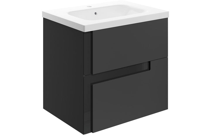 HRD 615mm Wall Hung 2 Drawer Basin Unit & 1TH Basin
