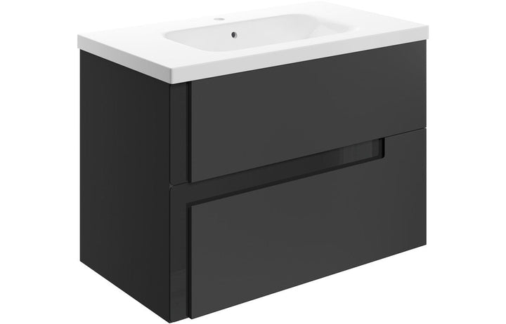 HRD 815mm Wall Hung 2 Drawer Basin Unit & 1TH Basin