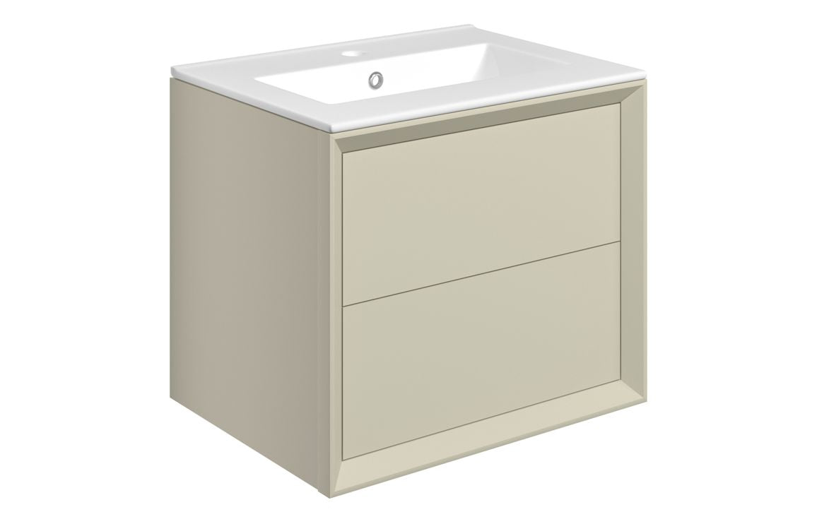 HRD 610mm Wall Hung 2 Drawer Basin Unit & 1TH Basin