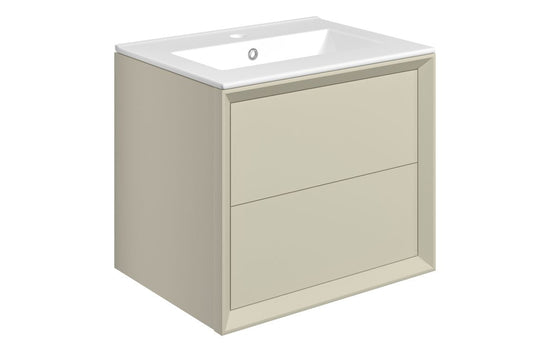 HRD 610mm Wall Hung 2 Drawer Basin Unit & 1TH Basin