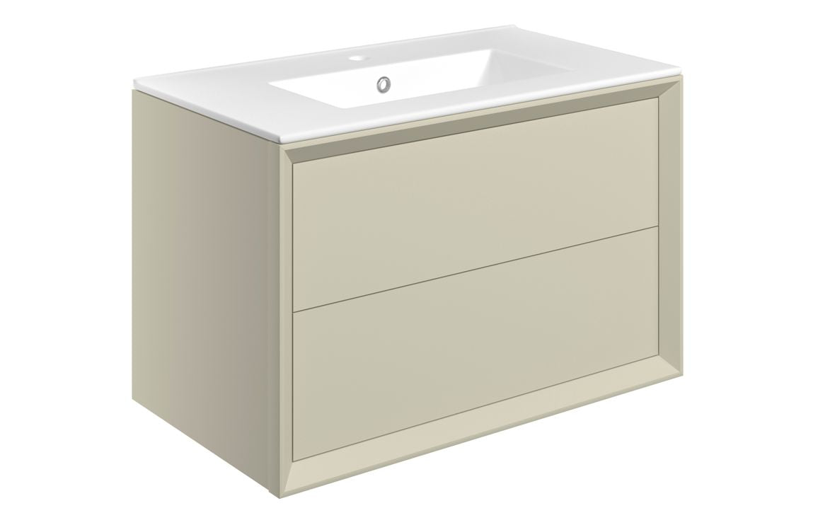 HRD 810mm Wall Hung 2 Drawer Basin Unit & 1TH Basin