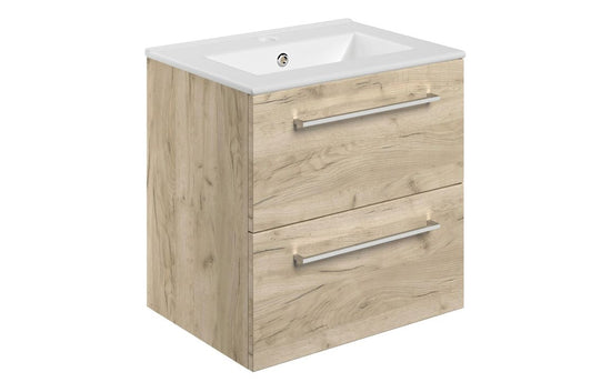 HRD 510mm Wall Hung 2 Drawer Basin Unit & 1TH Basin