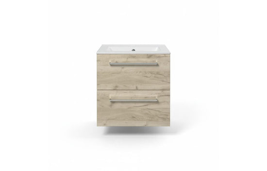 HRD 510mm Wall Hung 2 Drawer Basin Unit & 1TH Basin