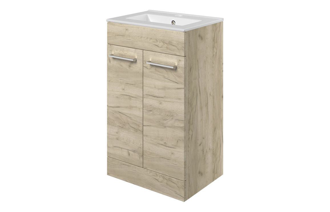 HRD 510mm Floor Standing 2 Door Basin Unit & 1TH Basin