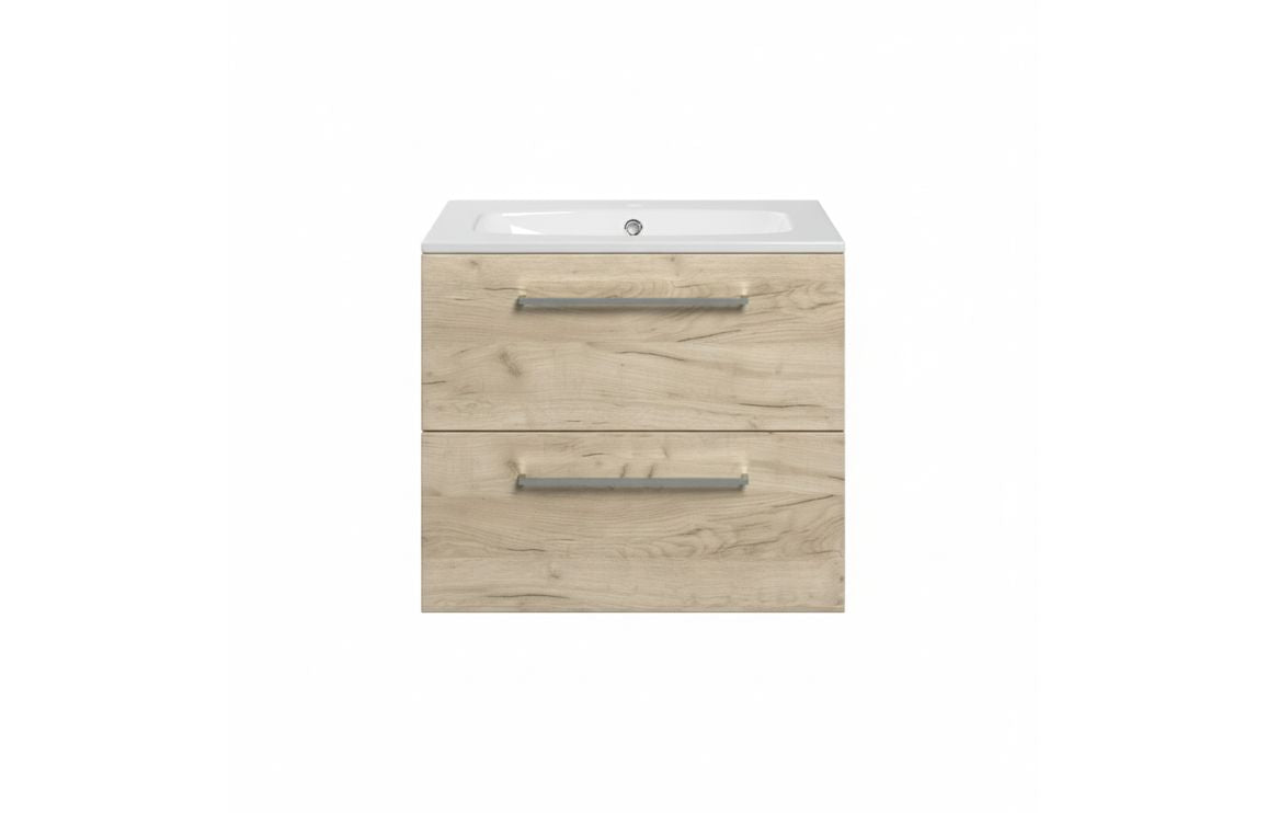 HRD 610mm Wall Hung 2 Drawer Basin Unit & 1TH Basin